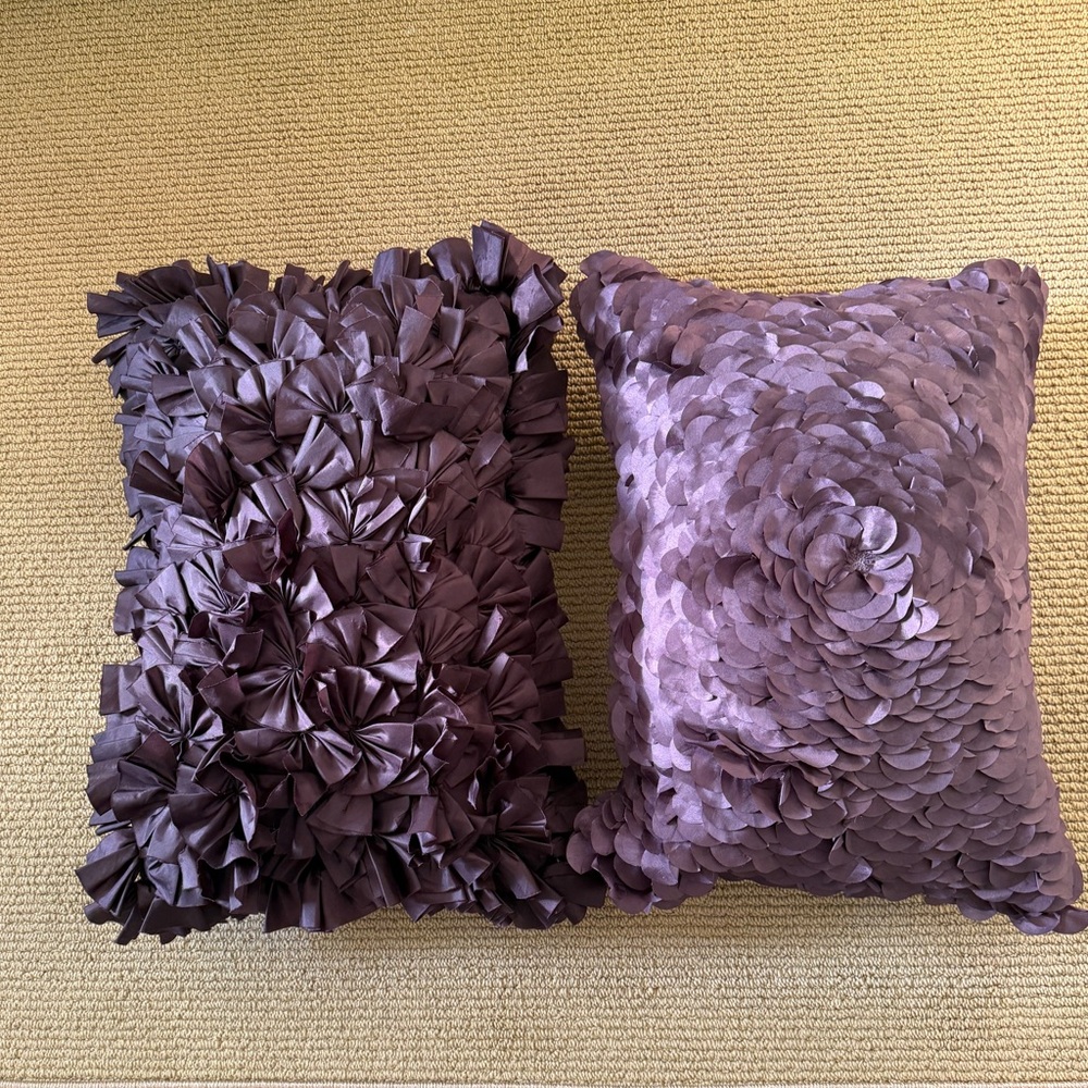 Purple Textured Throw Pillow Set